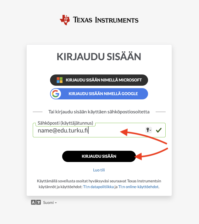 kuva kirjautumisikkunasta