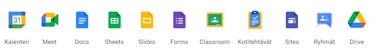 Google Workspace -sovelluskuvakkeet