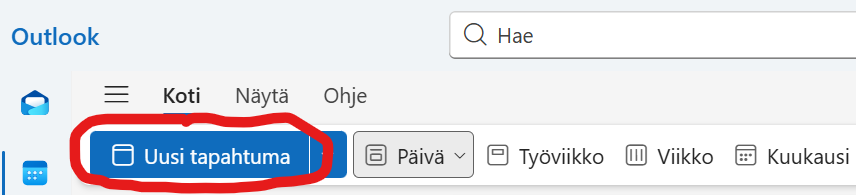 Paina Uusi tapahtuma