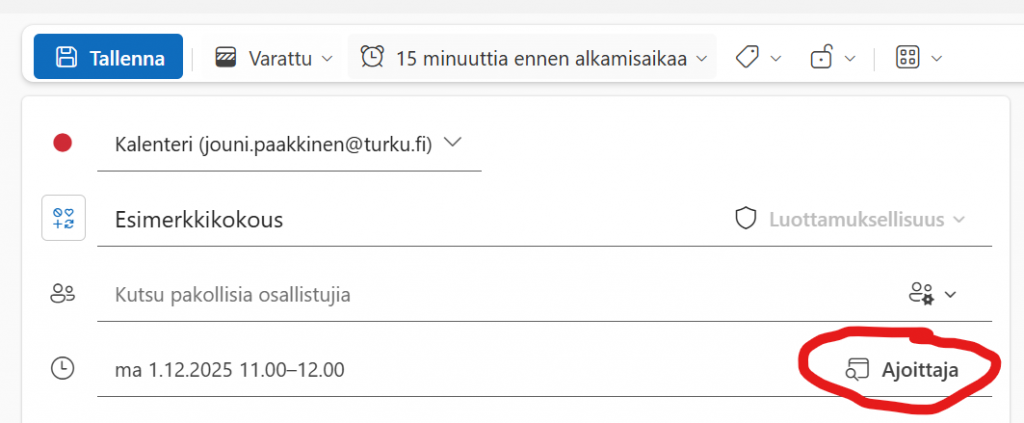 Paina Ajoittaja-painiketta