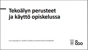 otsikkodia Tekoälyn perusteet ja käyttö opiskelussa