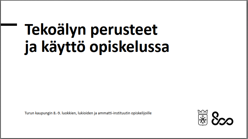 otsikkodia Tekoälyn perusteet ja käyttö opiskelussa